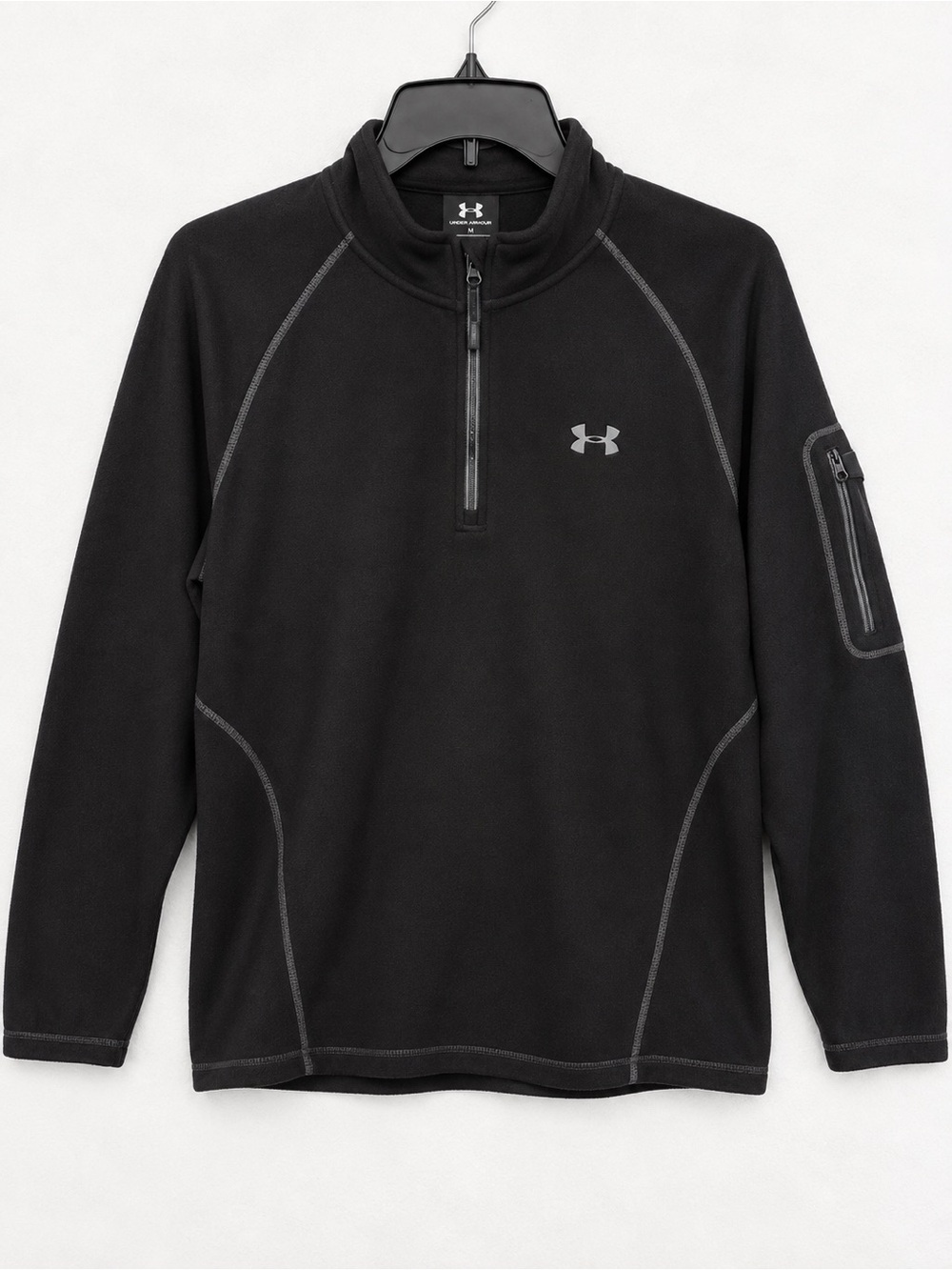 Under Armour Women’s Medium Black Fleece 1/4 Zip Pullover ColdGear Style Pocket